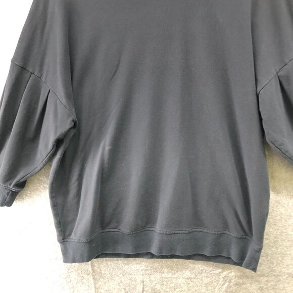 Banana Republic Balloon Sleeve Sweatshirt Womens L Black Crewneck Relaxed - Picture 4 of 9